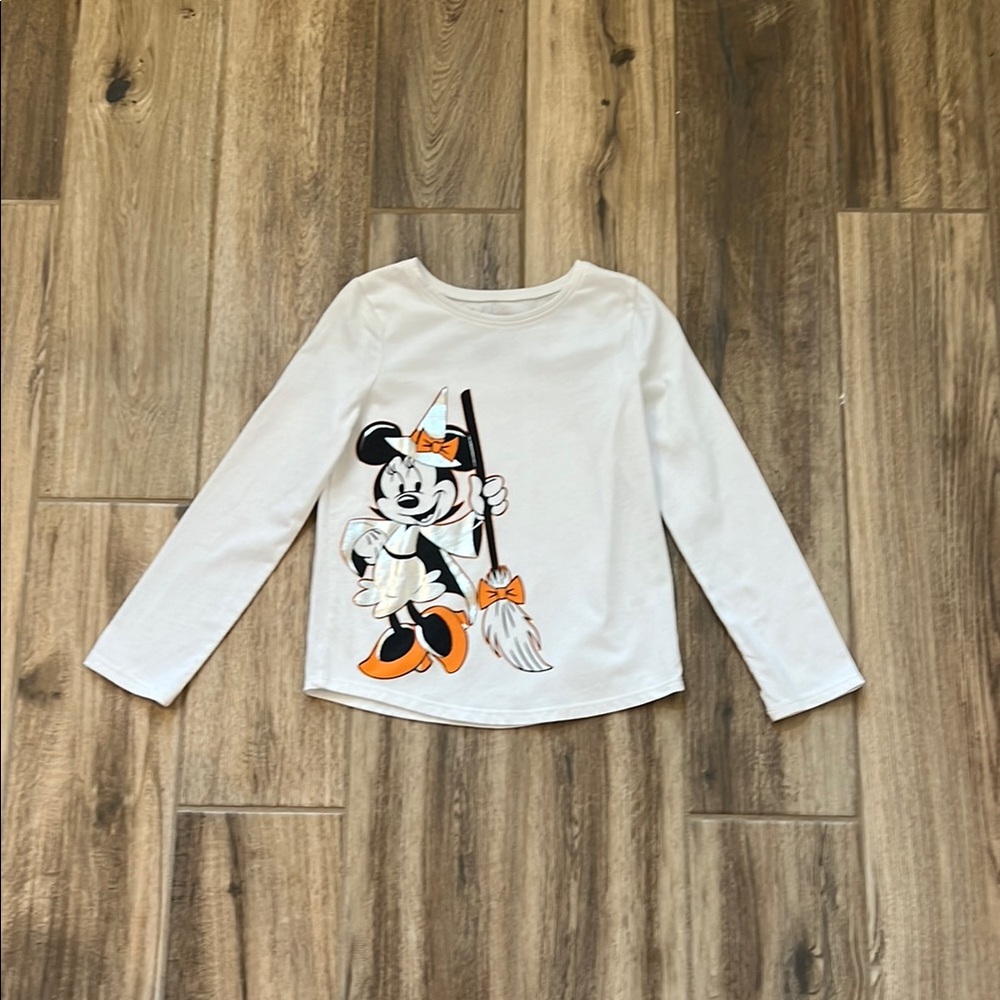 Disney Kids White Halloween Minnie Mouse Long Sleeve Shirt